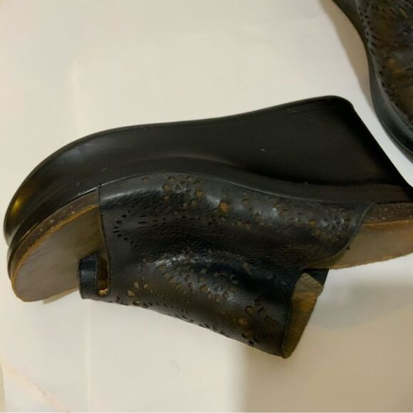 Obot Leather black  Wedge Sandals size 7 M - Picture 3 of 9